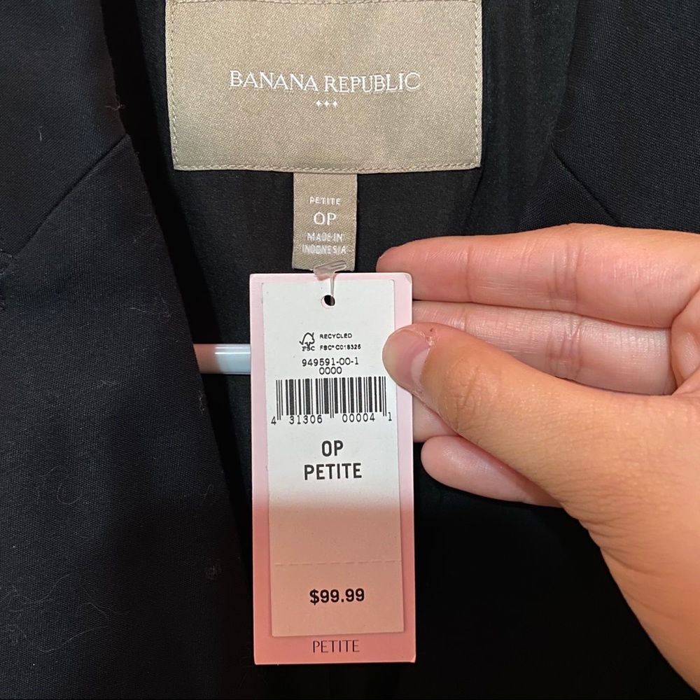 NWT Banana Republic Petite Black Suit Blazer - Picture 7 of 7